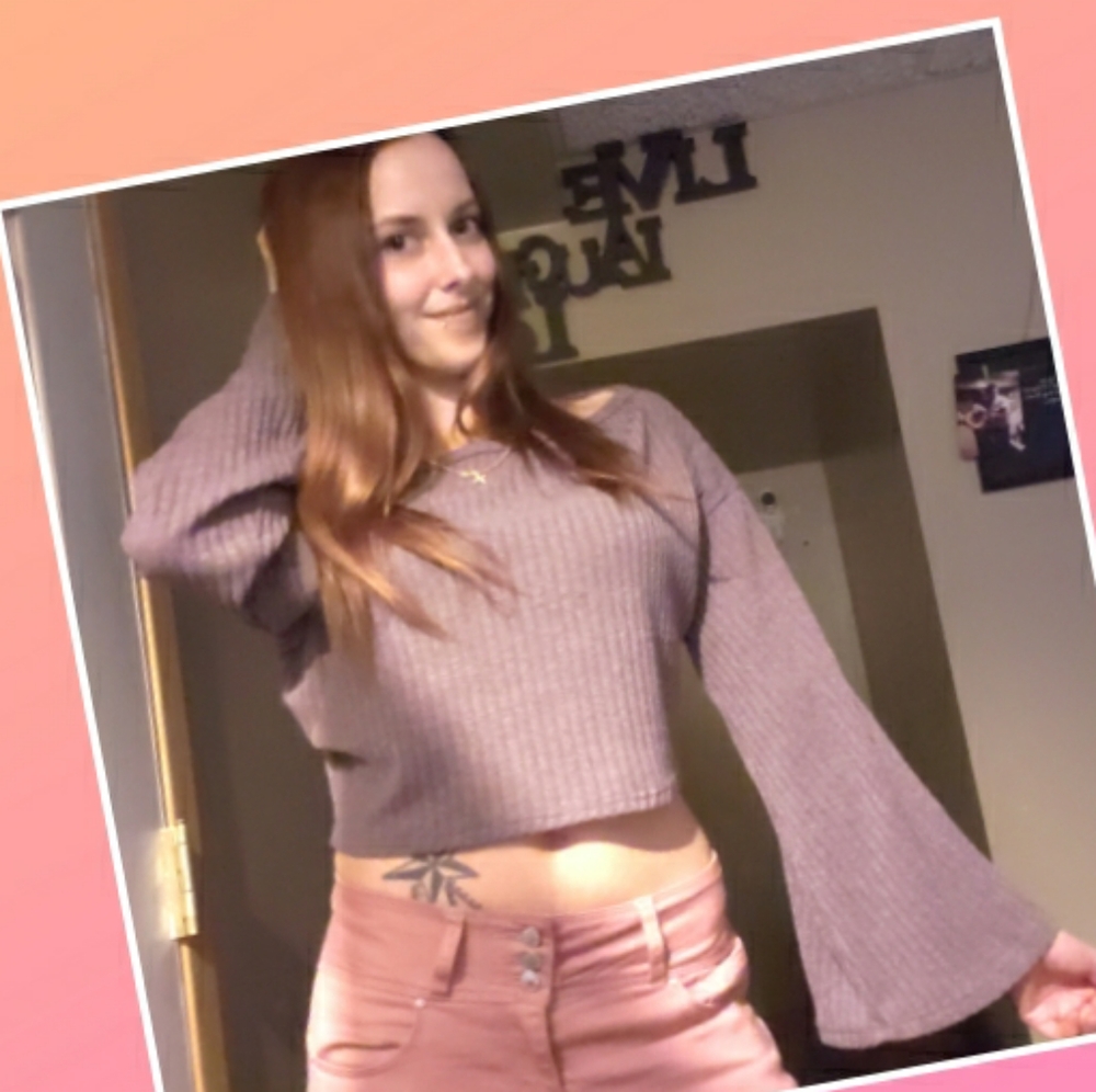 Fashion Nova Crop Top With Bell Bottom Sleeves